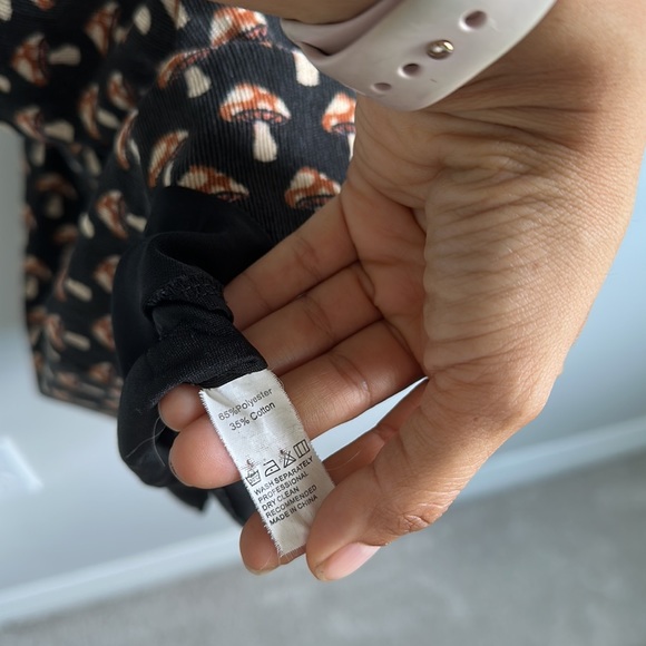 SM Wardrobe Mushroom Corduroy Mini Dress Toadstool Pockets Brown S/M - Picture 12 of 12